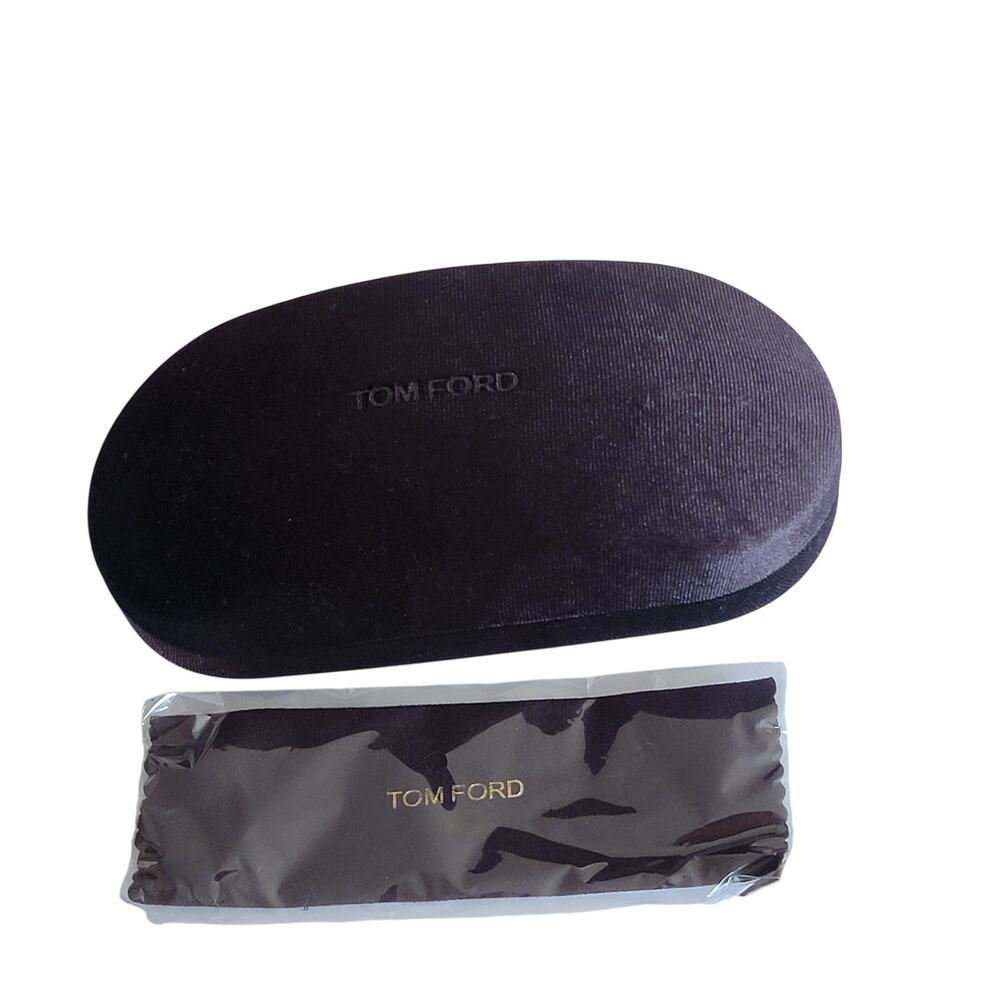Tom Ford Eyeglasses Sunglasses Black Hard Suede Case with Cleaning cloth 531